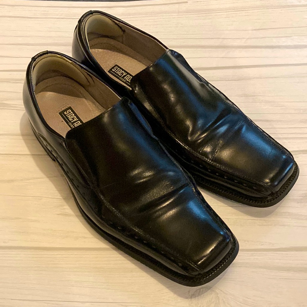 Stacy Adams Leather Mens Black Dress ShoesSize 95m Look Brand New